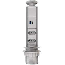 Torre De Tomada Preto 2 Usb Tipo C + A Turbo + 2 E... - LEVEL ONE
