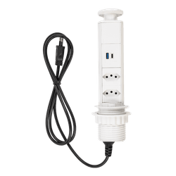 Torre De Tomada Preto 2 Usb Tipo C + A Turbo + 2 E... - LEVEL ONE