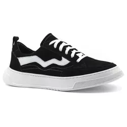 30001 Nobuck Comfort Preto Branco Rio Gelo - 30001 - LOGALY ATACADO