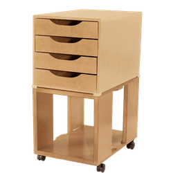 Gaveteiro De Mesa Easy Box 4 Gavetas Madeira com B... - Lojas Angelo
