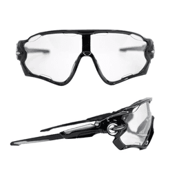 Óculos Esportivo Lente Incolor Estrutura Preta OMEGA | Proteção UV 400 | Estilo Esportivo 