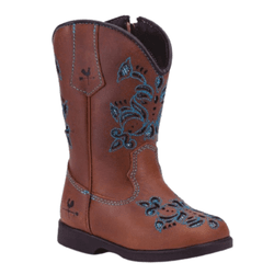 BOTA TEXANA FEMININA INFANTIL CARAMELO BORDADO LAS... - Caminhos da Roça