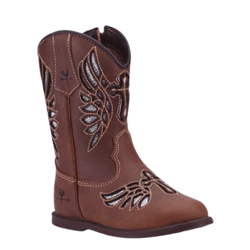 BOTA TEXANA FEMININA INFANTIL CARAMELO BORDADO LAS... - Caminhos da Roça