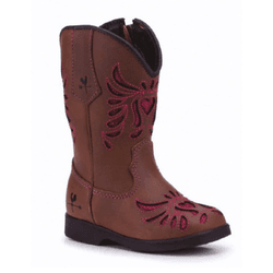 BOTA TEXANA FEMININA INFANTIL CARAMELO BORDADO LAS... - Caminhos da Roça