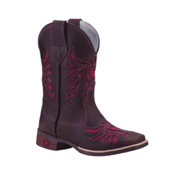 BOTA TEXANA FEMININA FÓSSIL CAFÉ BORDADO PINK LAIS... - Caminhos da Roça