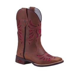 BOTA TEXANA FEMININA FÓSSIL CARAMELO BORDADO PINK ... - Caminhos da Roça