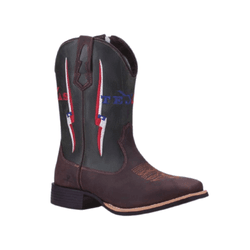 BOTA TEXANA MASCULINA FÓSSIL CAFÉ COM FÓSSIL VERDE... - Caminhos da Roça