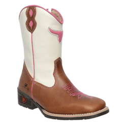 BOTA TEXANA FEMININA JUVENIL FÓSSIL CARAMELO COM O... - Caminhos da Roça