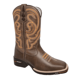 BOTA MASCULINA TEXANA FÓSSIL CAFÉ COM BORDADO - JR... - Caminhos da Roça
