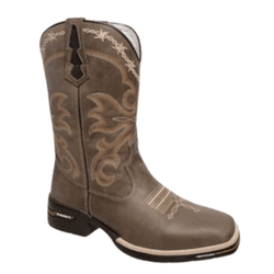 BOTA TEXANA MASCULINA FÓSSIL CAFÉ COM BORDADO - JR... - Caminhos da Roça