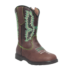 BOTA TEXANA INFANTIL MASCULINA CAFÉ COM BORDADO VE... - Caminhos da Roça