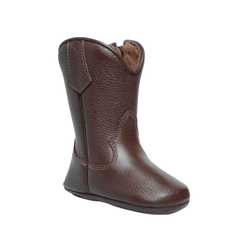 BOTA TEXANA BEBE EM COURO CARAMELO - B100-CARAMELO - Caminhos da Roça