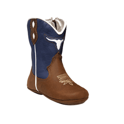 BOTA BEBE TEXANA BOI EM COURO WHISKY - B859-WHISKY... - Caminhos da Roça