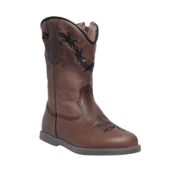 Bota Texana Juvenil em Couro Marrom - PROMOÇÃO - P... - Caminhos da Roça