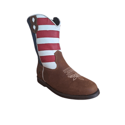 Bota Texana Juvenil em Couro Marrom Estilo America... - Caminhos da Roça