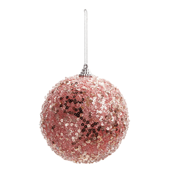 Jogo Com 4 Bolas de Natal com Glitter Rosa 10cm Cr... - BARBIZAN DECORE