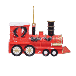 Enfeite Natal Pendurar Trem Vermelho 12cm 2un Crom... - BARBIZAN DECORE