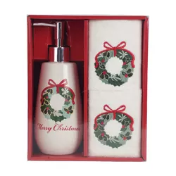  Kit Lavabo Toalha e Porta Sabonete Guirlanda Colo... - BARBIZAN DECORE