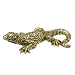 Escultura Lagarto Decorativo 22cm Dourado Espressi... - BARBIZAN DECORE