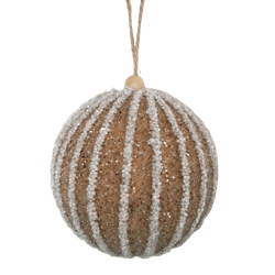 Bola Decorada Dourada Com Strass Branco 10 cm Com ... - BARBIZAN DECORE