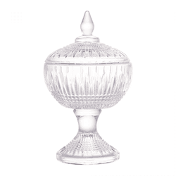 Potiche Decorativo Cristal com Pé Queen 11cm x 18c... - BARBIZAN DECORE