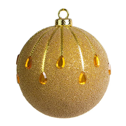 Bola Decorada Disk Dourada 10 cm Com 3 Unidades - ... - BARBIZAN DECORE