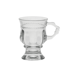 Taça de Cappuccino Cristal com Alça Diamante 142ml... - BARBIZAN DECORE