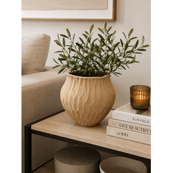 Vaso Decorativo Cerâmica Areia Textura Orgânico 19... - BARBIZAN DECORE