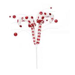 Galho Pernas Duende Branco Vermelho 40cm Trend Can... - BARBIZAN DECORE