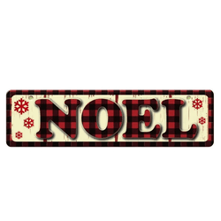 Placa Natalina Noel Melanina Natal 40x11cm - 36148 - BARBIZAN DECORE