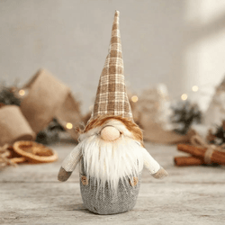 Papai Noel Decorativo Escandinavo Xadrez 25cm Tok ... - BARBIZAN DECORE