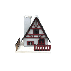Enfeite Natalino Casinha Branca com Led 11cm - 363... - BARBIZAN DECORE
