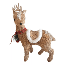 Rena Em Pé Cachecol Xadrez Natal Com Lantejoulas 4... - BARBIZAN DECORE