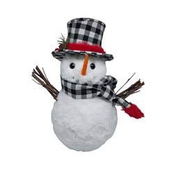Boneco De Neve Decorativo Com Cachecol E Gorro Nat... - BARBIZAN DECORE