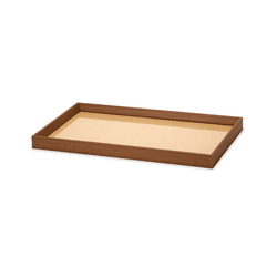 Bandeja Retangular em MDF Marrom com Rattan 45cm M... - BARBIZAN DECORE