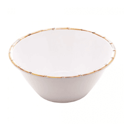 Saladeira de Melamina Bambu Branco 25cm x 12 cm Wo... - BARBIZAN DECORE