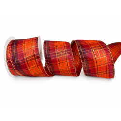 Fita Natalina Aramada 6,3cm Laranja Terracota 9,14... - BARBIZAN DECORE
