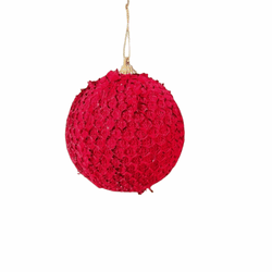 Jogo 3 Bolas De Natal Vermelha Decorada 10cm Tok D... - BARBIZAN DECORE
