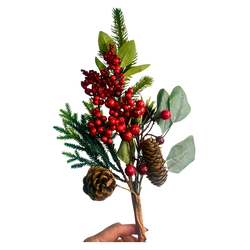 Galho Natalino Berry Enfeite Árvore De Natal Guirl... - BARBIZAN DECORE
