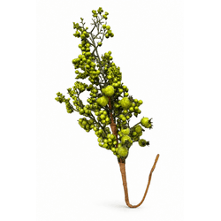 Galho Grande De Natal Berry Frutinhas Verde 60cm T... - BARBIZAN DECORE