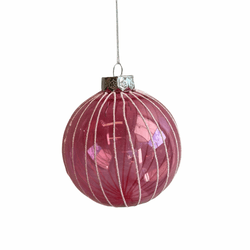 Jogo De 3 Bolas Natal Rosa Transparente Brilho Bra... - BARBIZAN DECORE