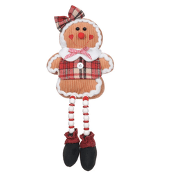 Boneca Natal Menina Sentada Gingerbread 45cm - 391... - BARBIZAN DECORE