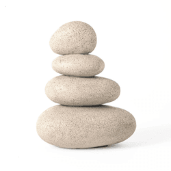 Escultura Decorativa Pedras Em Poliresina 18cm Mar... - BARBIZAN DECORE