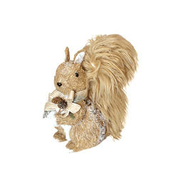 Decoração Natal Esquilo De Palha Natural C Pinha E... - BARBIZAN DECORE