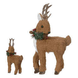 Decoração Natal Rena Em Pé Sisal Marrom 21cm - 396... - BARBIZAN DECORE