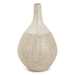 Vaso Em Ceramica Off White Mart 30cm - 40407 - BARBIZAN DECORE