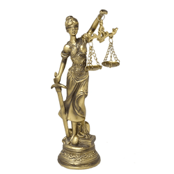 Escultura Dama da Justiça Dourada 19cm Espressione... - BARBIZAN DECORE
