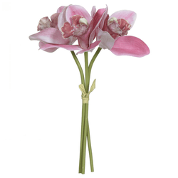 Buque Orquídea Cymbidium Rosa Artificial Toque Rea... - BARBIZAN DECORE