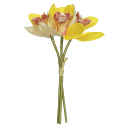 Buque Orquídea Cymbidium Amarelo Artificial Toque ... - BARBIZAN DECORE