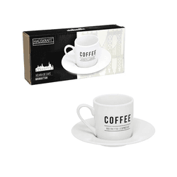Jogo 6 Xícaras Café Porcelana Com Pires Manhattan ... - BARBIZAN DECORE